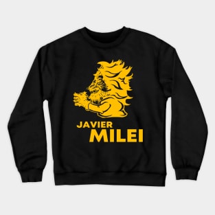 javier milei leon deletreado logo Crewneck Sweatshirt